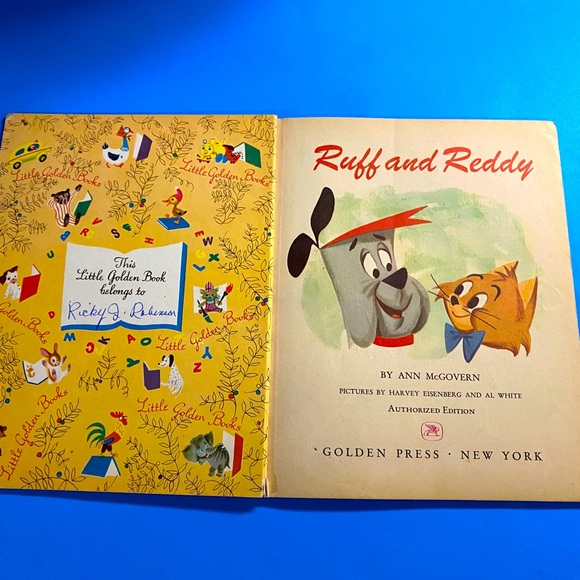 HANNA-BARBERA RUFF AND REDDY VTG 1959 A LITTLE GOLDEN HARDCOVER CLASSIC BOOK - Picture 2 of 13